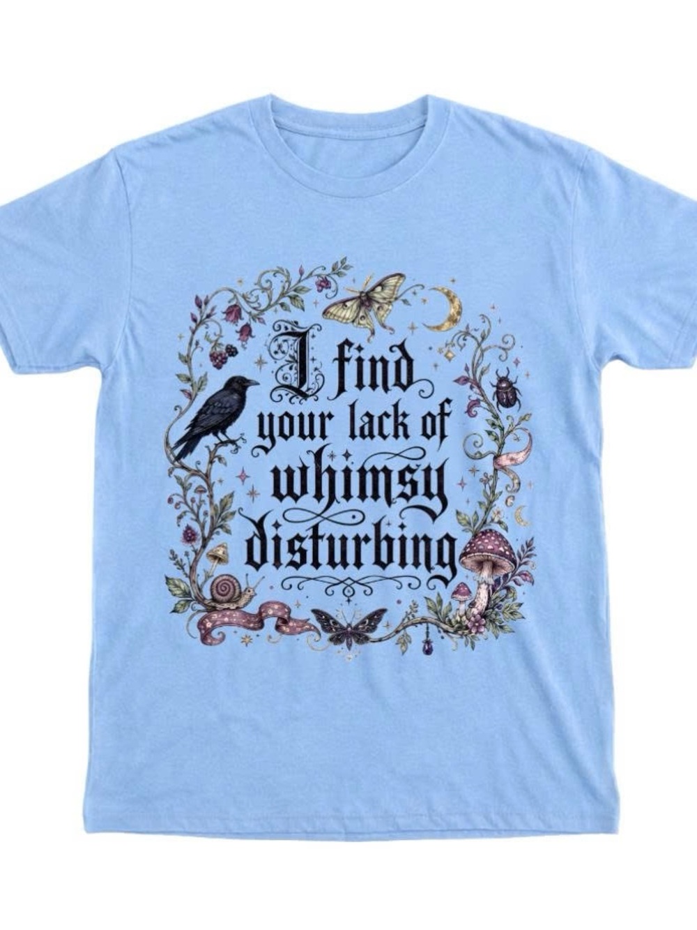 Light Blue Whimsy Disturbing Graphic Tee